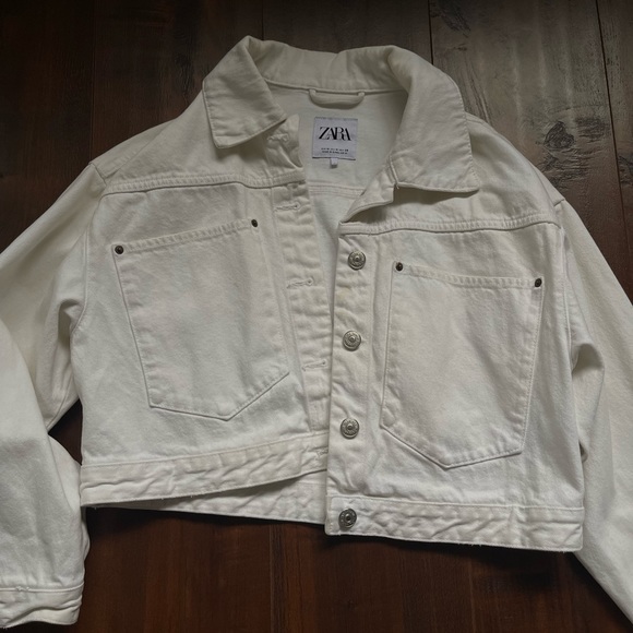 ZARA White Jean Jacket - Picture 1 of 7